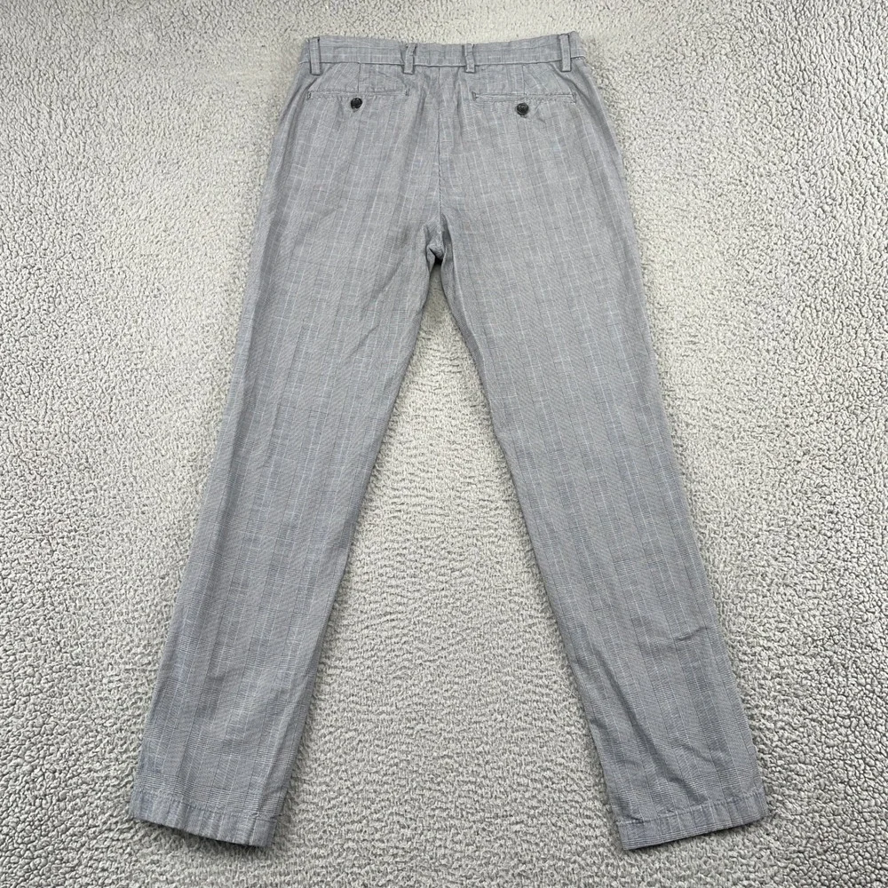 Banana Republic Pants Mens 31x32 Gray Aiden Fit Glen Plaid Chino Cotton Trousers